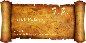 Telki Patrik névjegykártya